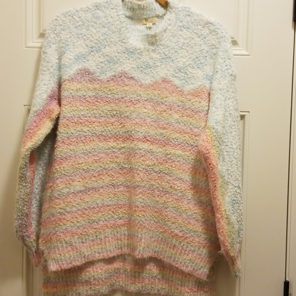 Popcorn Knit Multi-pastel Sweater M/L